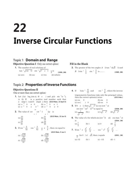 Techniques of integration pdf.  To use the inverse circular functions to find...
