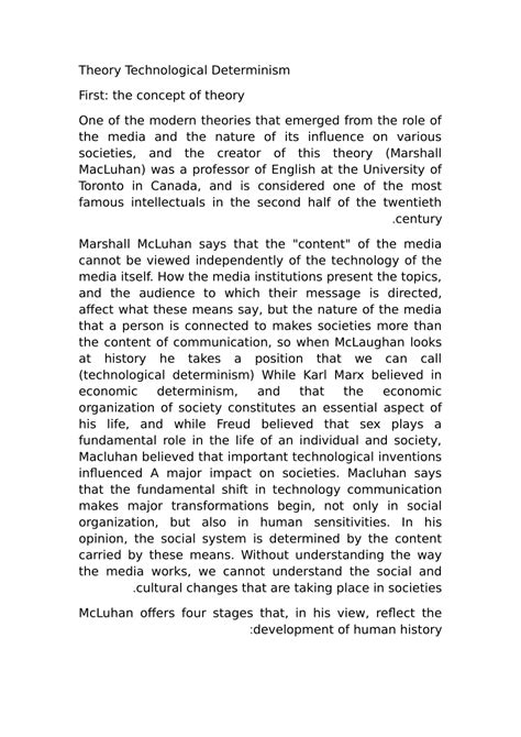 Technological determinism theory pdf