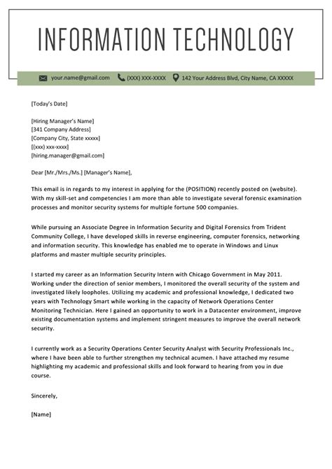 Technology Cover Letter Example