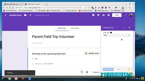 Technology For Education Google Forms Limiter addon