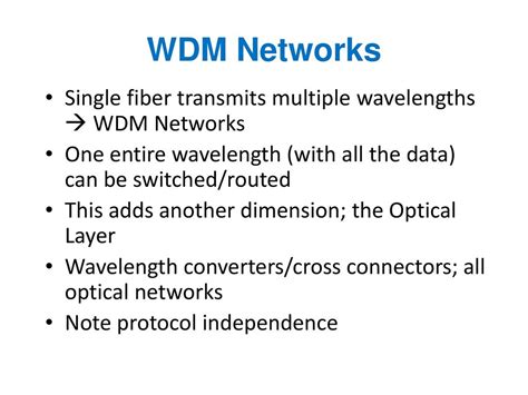 Technology Infrastructure Wdm Networks Networks And Optical Communications 1996we3 1we3