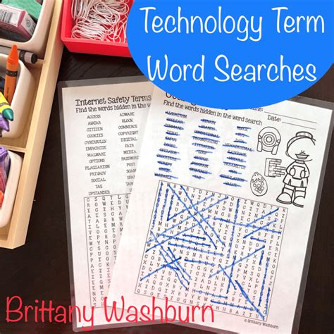 Technology Vocabulary Term Word Searches Technology Curriculum
