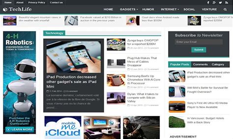 Techy Tech Life Blogger Template Gourab Design