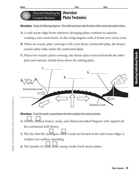 Tectonic Plate Practice Worksheet Answer Key Students are asked to