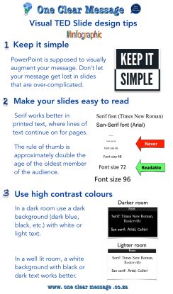 Ted slide design tips Simple is better One Clear Message Consulting