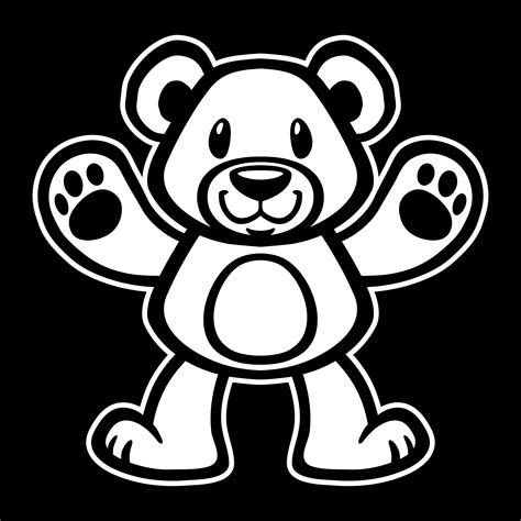 Teddy Bear Outline Vector Art - Vecteezy