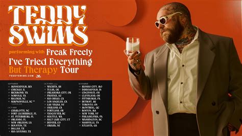 Teddy swims tour. Vocal powerhouse, Teddy Swims has announced the continuation of his I’ve Tried Everything But Therapy North American tour with new dates in March and April. Kicking off in Lincoln, CA on March 22, the run includes stops in Las Vegas and Austin in addition to performances at Arizona Jazz Festival and Tortuga Music Festival. 