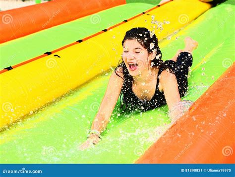 Teen Girl At Water Park Pictures, Images and Stock Photos