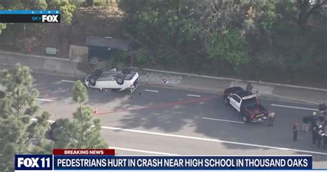 Teen killed, 3 hurt when stabbing suspect crashed car into group walking near California high school