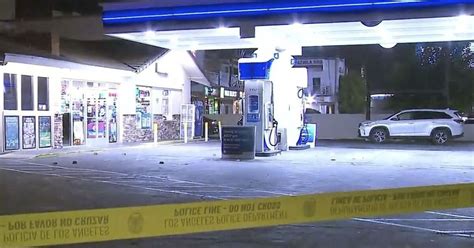 Teen shot, run over by car at Canoga Park gas station