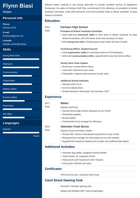 Teenager Resume Templates