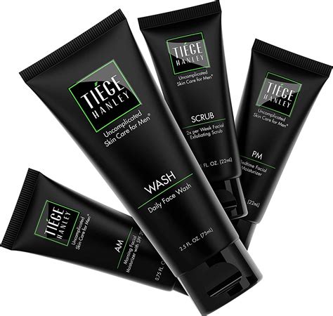 Teige hanley. Enhance Your Handsome: Items in the Tiege Hanley Anti-Aging Routine for Men work together to help smooth, hydrate, and protect your skin while fighting crow’s feet, dark circles, and fine lines. Includes face wash (2.5oz), exfoliating scrub (0.75oz), AM moisturizer with SPF20 (0.75oz), nighttime moisturizer (0.75oz), eye serum (0.5oz), anti ... 