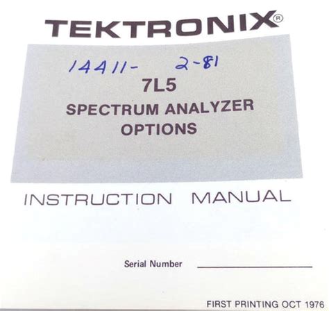 Tektronix 7l5 spectrum analyzer instruction service manual download. - Briggs and stratton manuals model 98902.