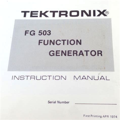 Tektronix fg 503 function generator instruction service manual. - Handbook of pharmaceutical granulation technology second edition drugs and the.