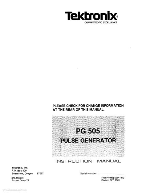 Tektronix pg 505 instruction service manual download. - Scritti di teoria generale del reato.