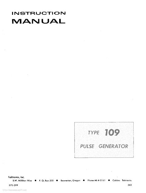 Tektronix type 110 pulse generator trigger takeoff repair manual. - Troy bilt hiller and furrower manual.