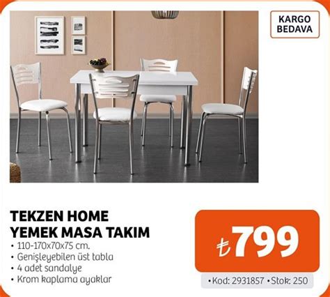 Tekzen Home Yemek & Mutfak Masası. 