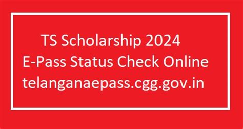 Telangana ePASS Status 2024-22 Online TS ePASS Application …