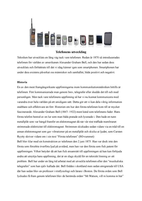 Telefonens utveckling