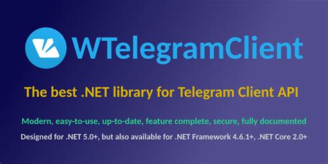 Telegram client api.  It can be easily used from almost any programming language. . ...