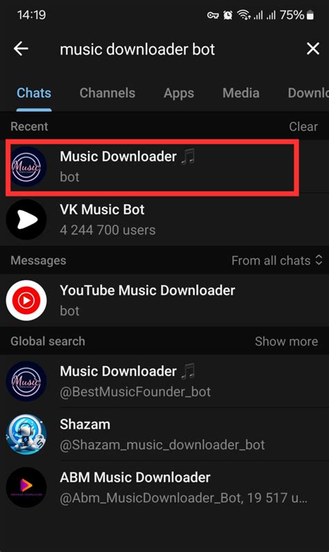 Telegram music bot.  Background activity allows apps to send notifications, syn...