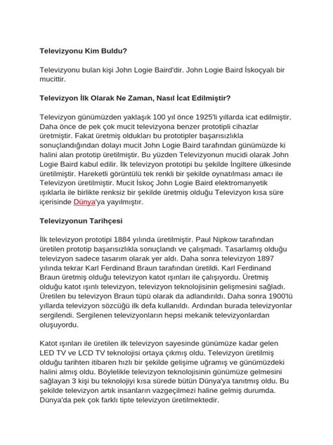 Televizyonu Kim Buldu PDF Scribd. 