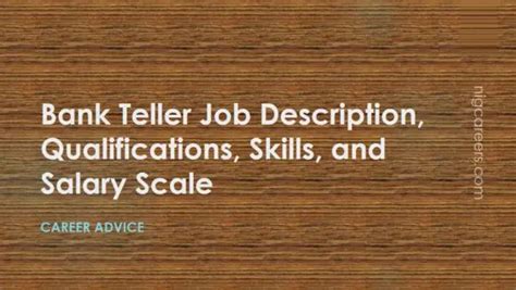 Teller II Job Description Salary.com