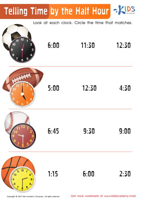 Telling Time To The Half Hour Worksheet Have Fun Teaching