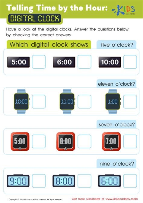 Telling Time Worksheet Digital