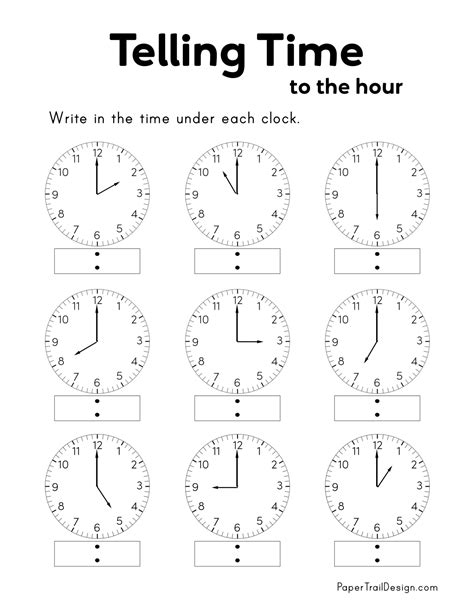 Telling Time Worksheets Printable