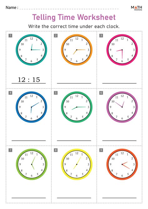 Telling and Writing Time Worksheets