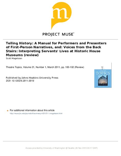 Telling history a manual for performers and presenters of first person narratives. - Daviess textbook of adverse drug reactions.