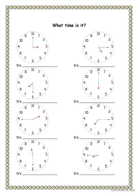Telling the time in English esl exercises English Exercises ESL. 