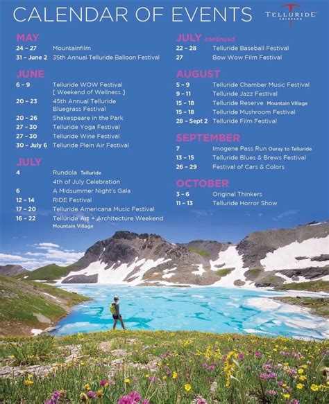 Telluride Events Calendar 2020