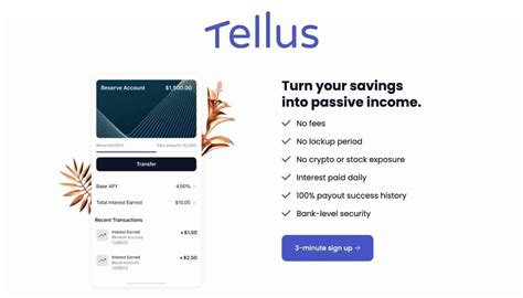 Tellus is a great choice if you’re looking for a high-yield savings product. Reserve Account pays a base 4.75% APY on your deposited funds. Boost Account …