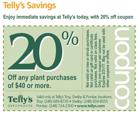 Telly's greenhouse coupons. Things To Know About Telly's greenhouse coupons. 