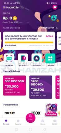 Tembak paket axis 12gb rp1. No keluar macau hari.