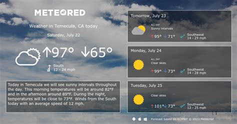 Point Forecast: Temecula CA Similar City Names. 33.5°N 117.14°W (Elev. 1030 ft) Last Update: 1:14 pm PDT Oct 2, 2023. Forecast Valid: 6pm PDT Oct 2, 2023-6pm PDT Oct 9, 2023. Forecast Discussion. . 