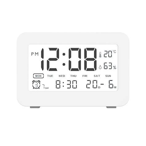 Temperature Humidity Alarm Clock Calendar Time Display Small Alarm