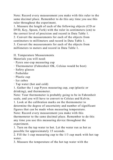 Temperature measurement lab report.  Objectives The objectives of this l...