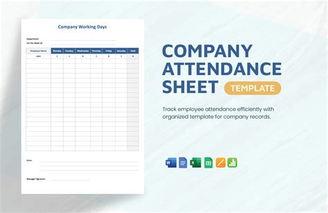 Template Attendance Sheet
