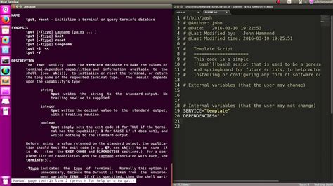 Template BASH Script YouTube