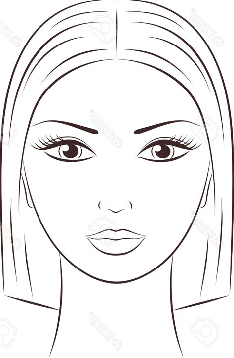 Template Female Face Outline