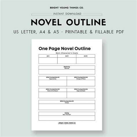 Template For Novel Writing