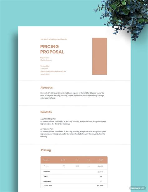 Template For Pricing Proposal