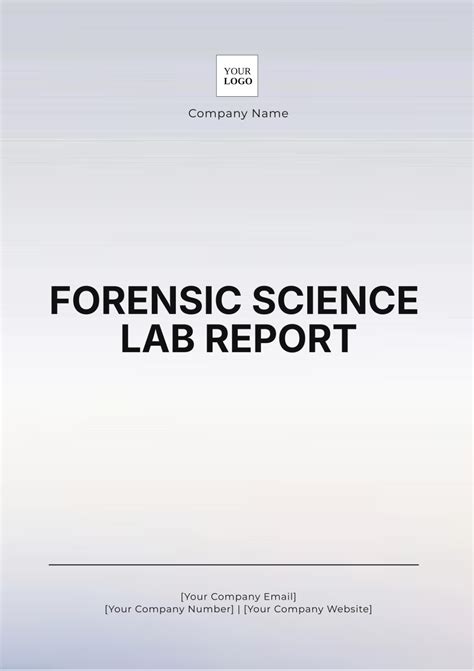 Template Forensic Science Report