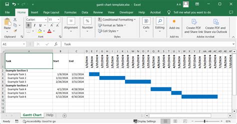 Template Gantt Excel