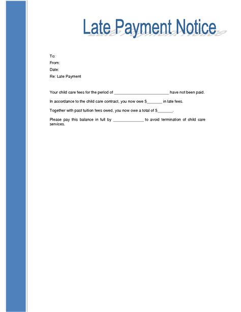 Template Letter For Late Paymen