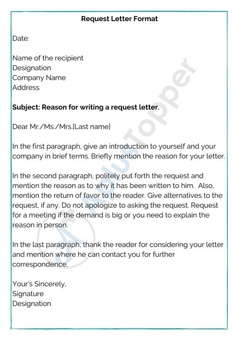 Template Letter Of Reques