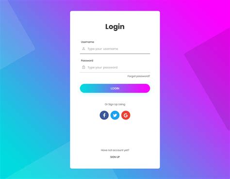 Template Login Form